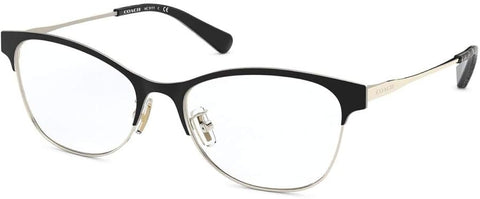 Coach HC5111 Prescription Eyewear Frames, Black/Light Gold/Demo Lens, 53 mm