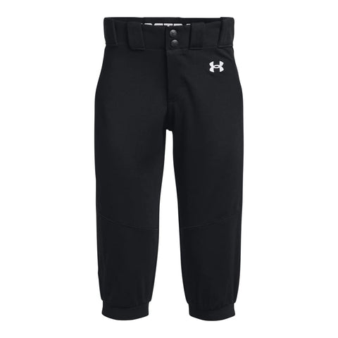 Under Armour girls Utility Softball Pants 22 , (001) Black / / White , Large