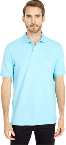 POLO RALPH LAUREN Men's Polo Shirt 100% Cotton BSR 710783656008 Blue (Large)