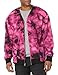 Champion Men's Cozy Fleece Zip Cardigan, Galaxy Dye Fantastic Fuchsia, Large