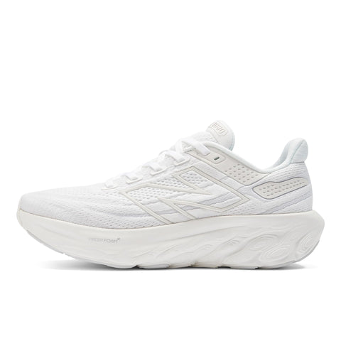 New Balance Women's W1080V13 Running Shoe, White/Silver Metallic, 9 X-Wide