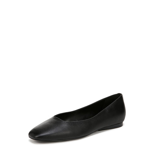 Naturalizer Womens Chelsea Slip On Ballet Flat Black Leather 10 W