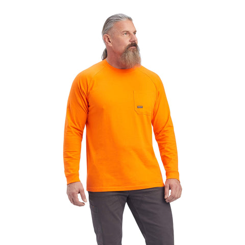 ARIAT Men's Rebar Cotton Strong T-Shirt, Safety Orange, Medium