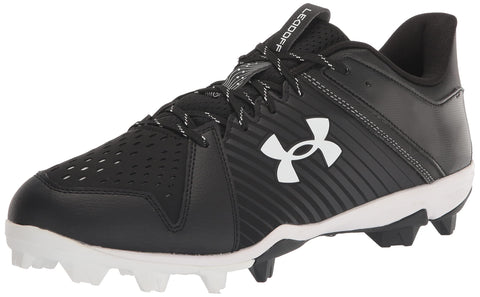Under Armour Men's Leadoff Low Rubber Molded Baseball Cleat Shoe, (001) Black/Black/White, 12.5