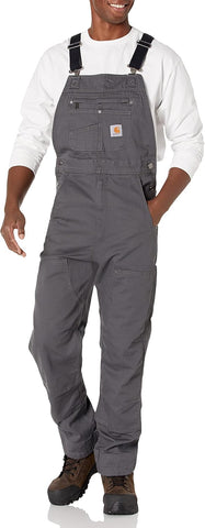 Carhartt Men's Rugged Flex Relaxed Fit Canvas Bib Overall-Gravel-44 x 30