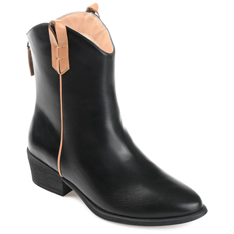 Journee Collection Womens Novva Tru Comfort Foam Back Heel Zip Stacked Heel Booties Black 8 Medium WOMENS US