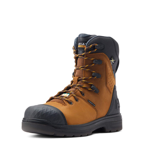 ARIAT BMVY9 Mens Turbo Outlaw 8' CSA MetGuard Waterproof Carbon Toe Work Boot Barley Brown 13