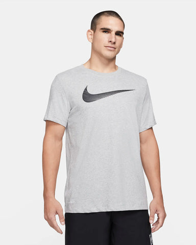 Nike Dri-Fit Swoosh Training T-Shirt, S / Grey / Mens